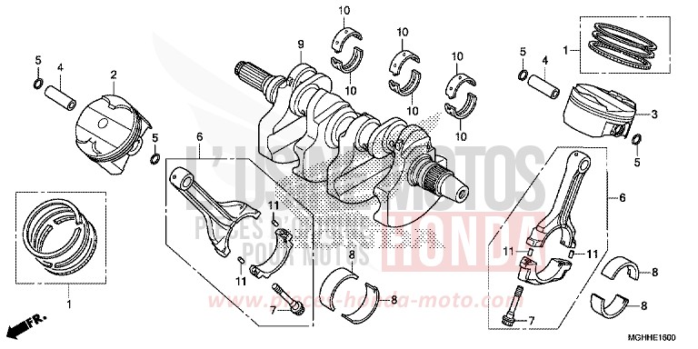 VILEBREQUIN/PISTON von VFR1200X "Crosstourer" DCT PEARL GLARE WHITE (NHB53) von 2017